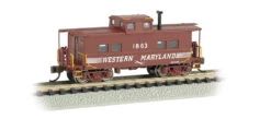 Bachmann Silver Series N Scale 16859 Northeast Steel Caboose Western Maryland (Speed Lettering) WM