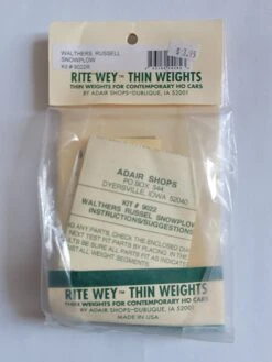 Rite Wey 9022R HO Scale Thin Weights - Walthers Russell Snow Plow - NOS