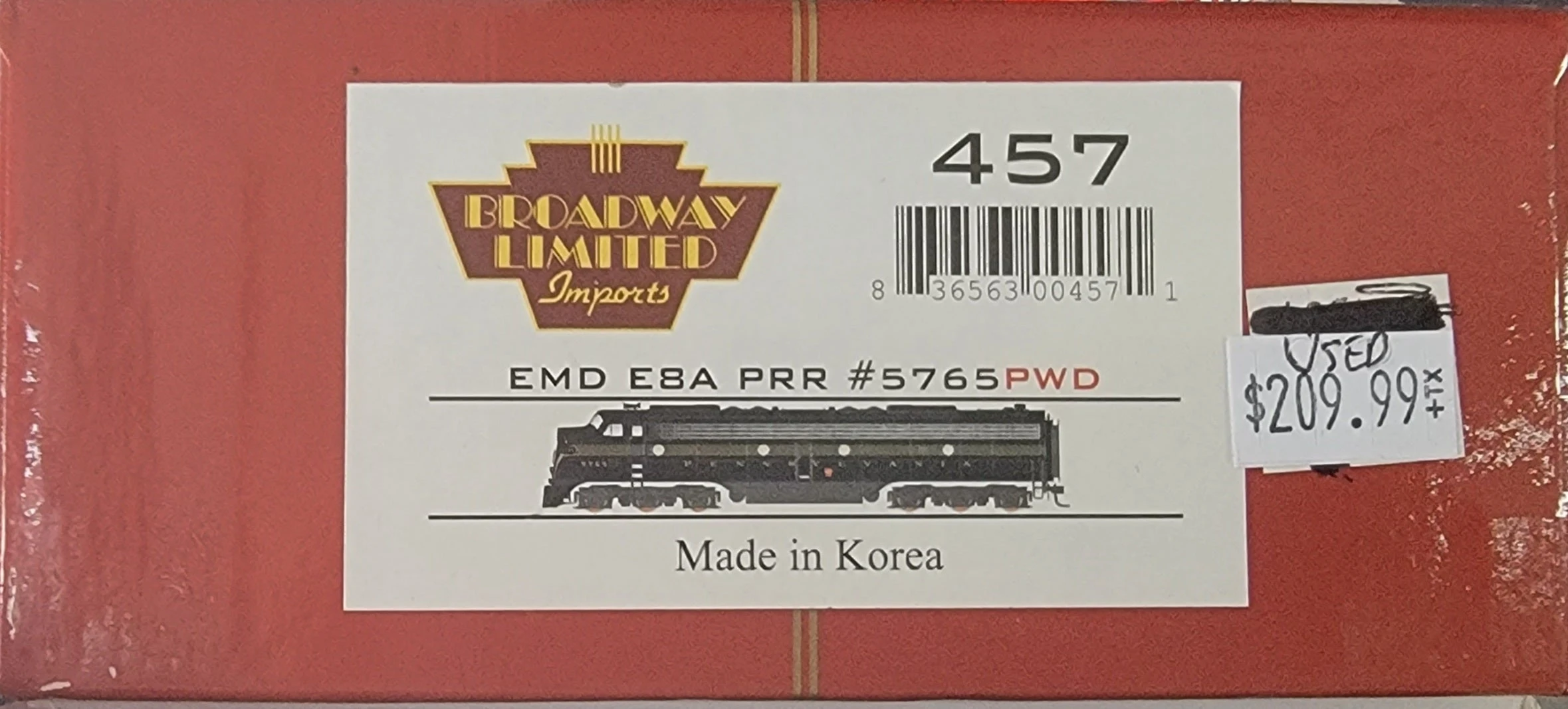 BLI 457 HO Scale EMD E8A Diesel Brunswick PRR 5765 DCC QSI Sound - Like New USED - Image 2