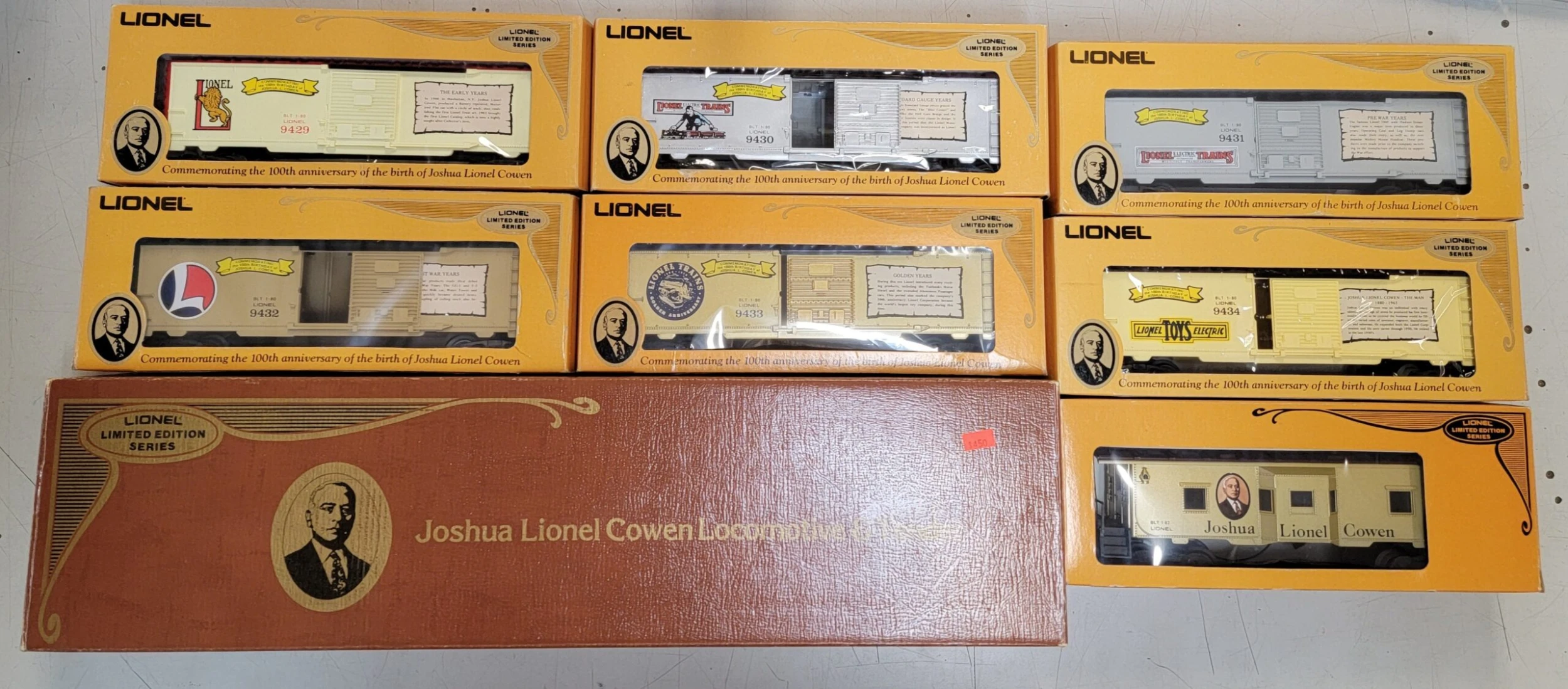 Lionel 6-8210 Joshua Lionel Cowen Steam Engine W/ 6 Boxcar Set & Caboose - NOS - Image 3