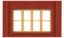 Woodland Scenics DPM 30147 HO Scale One Story Wall Sections - Victorian Windows 4-Pack