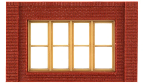Woodland Scenics DPM 30147 HO Scale One Story Wall Sections - Victorian Windows 4-Pack
