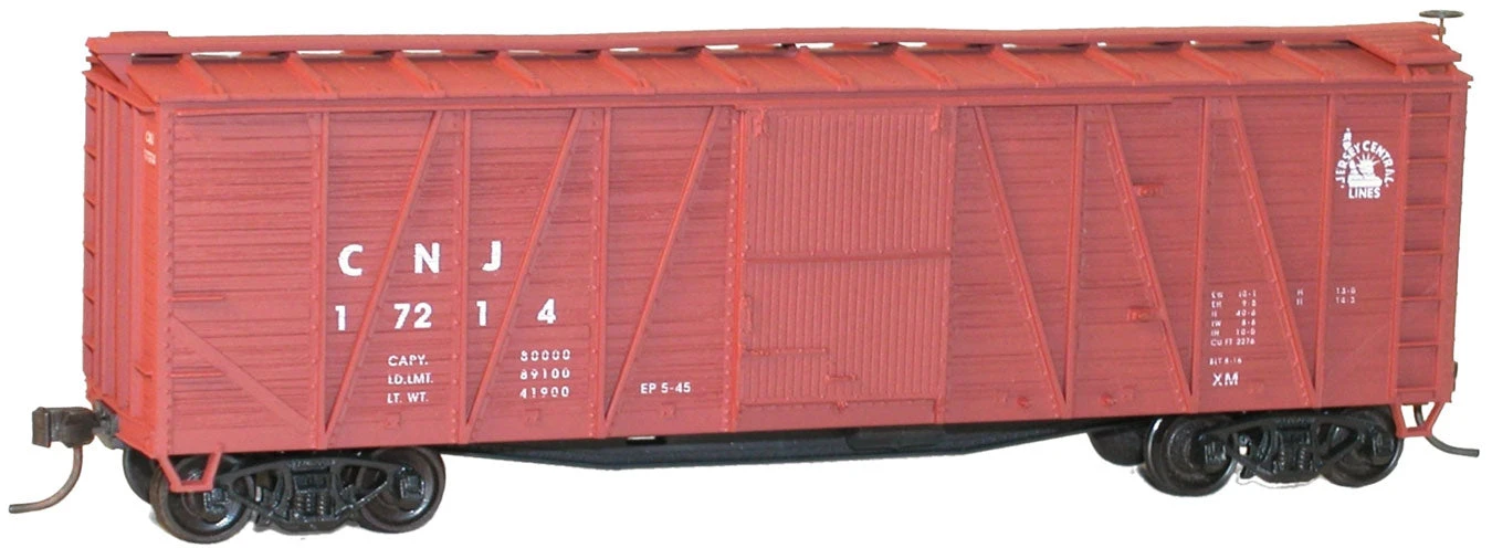 Accurail 4115 HO Scale 40' Outside Braced Boxcar Kit Jersey Central CNJ - NOS