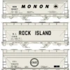 Accurail 8151 HO Scale ACF Covered Hopper Kit Midwest MON, RI, C&EI 3 Pack