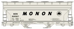 Accurail 81511 HO Scale ACF Covered Hopper Kit Monon MON 52087