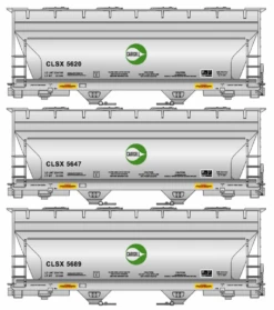 Accurail 8155 HO Scale ACF Aluminum Covered Hopper Kit Cargill CLSX 3 Pack