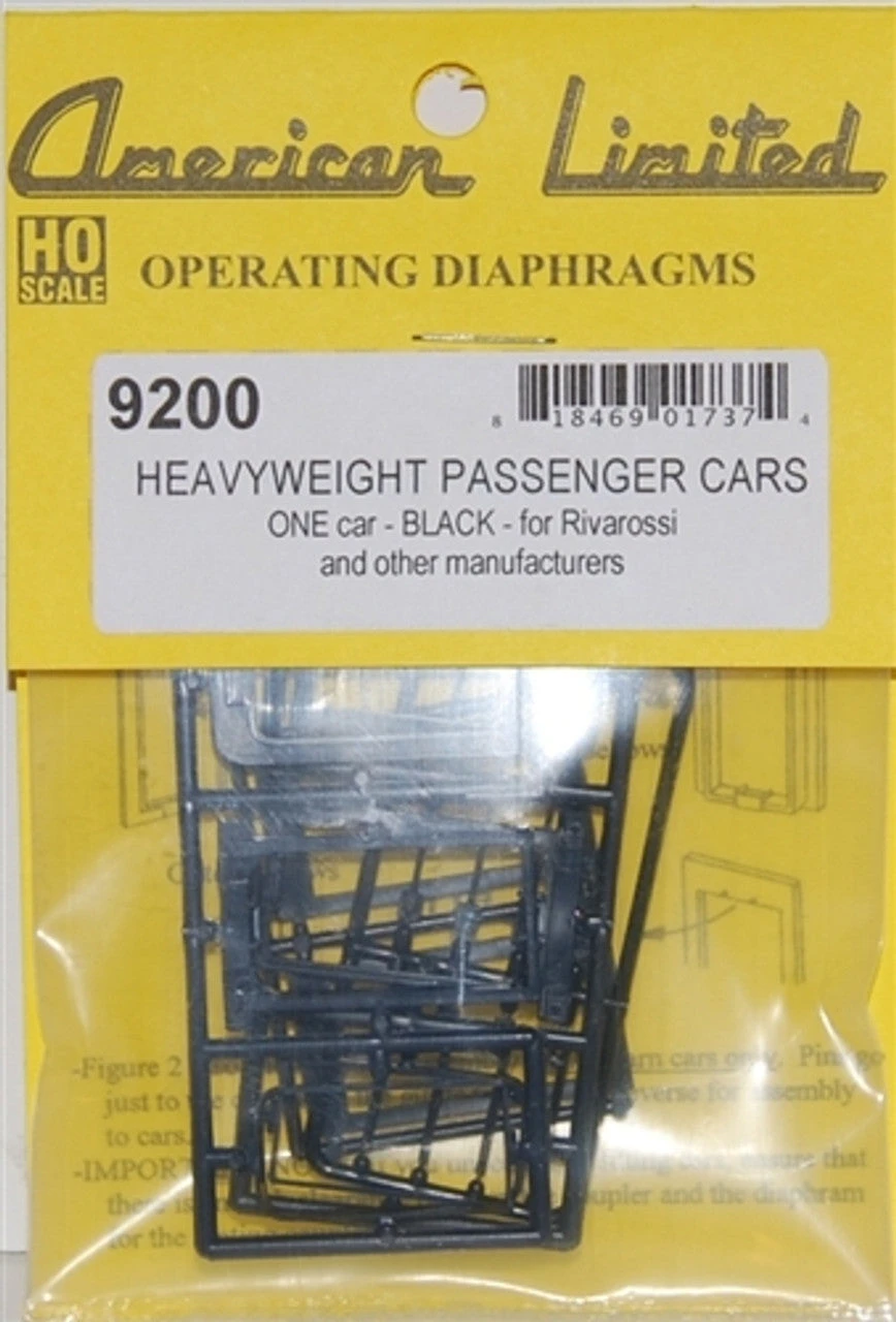 American Limited Models 9200 HO Scale Black Working Diaphragm Kits For Rivarossi Heavyweights 1 Pair - Image 2