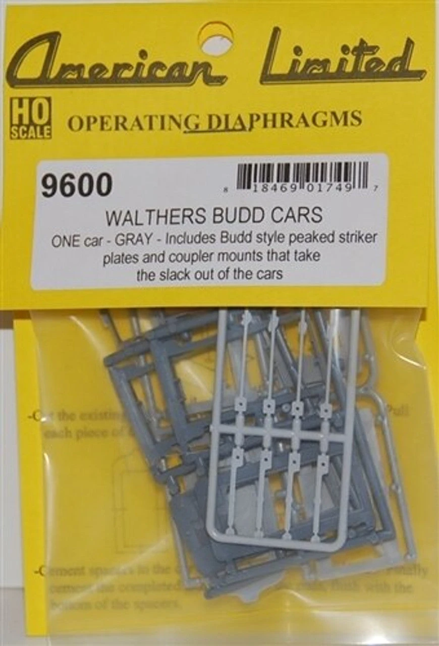 American Limited Models 9606 HO Scale Black Working Diaphragm Kits For Walthers Budd Cars (1 Pair) - Image 2