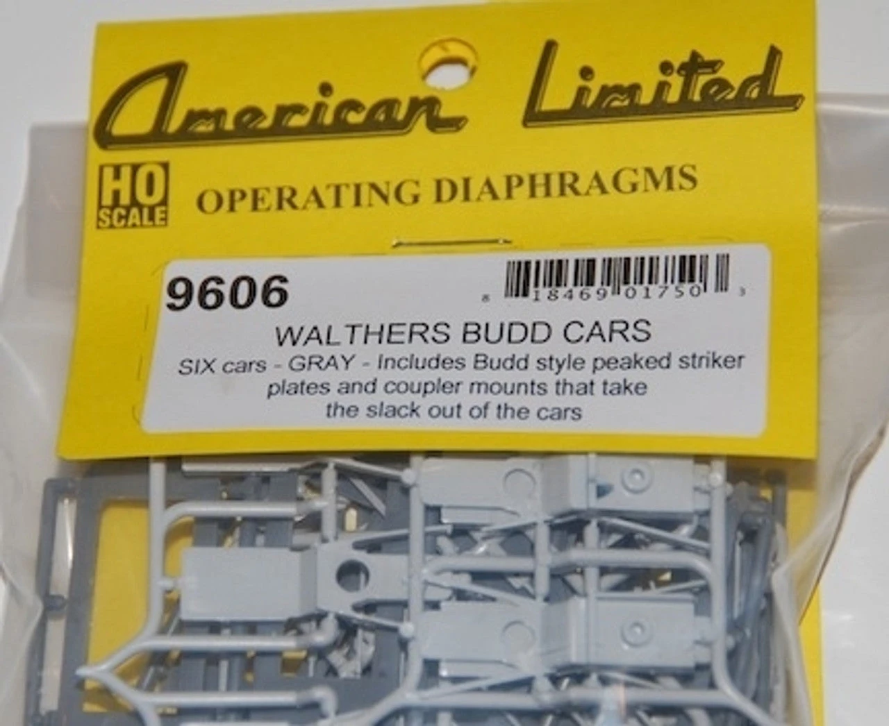 American Limited Models 9606 HO Scale Black Working Diaphragm Kits For Walthers Budd Cars (6 Pack) - Image 2