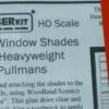 American Model Builders 382 HO Scale Gray Universal Window Shades For Walthers Or Branchline
