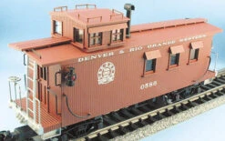 Aristo Craft 82114 G Scale Wood Caboose Rio Grande D&RGW 0586 - NOS
