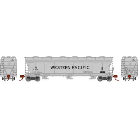 Athearn 12953 N Scale ACF 4600 3 Bay Covered Hopper Western Pacific WP 11974 - Image 2