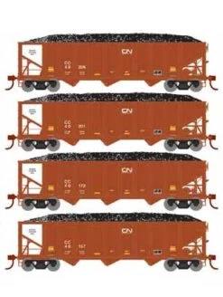 Athearn 15167 HO Scale 40' 3 Bay Ribbed Hopper With Load Canadian National CC 4 Pack #2