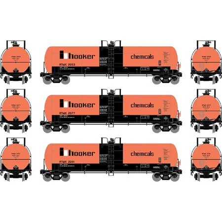 Athearn 15918 HO Scale RTC 20,900 Gallon Acid Tank Car RTMX 3 Pack - Image 2