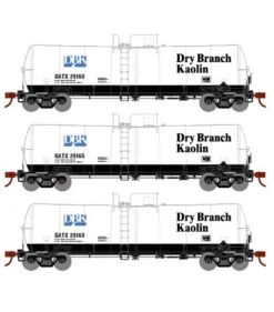 Athearn 16354 HO Scale 16k Clay Slurry Tank Car Dry Branch Kaolin GATX 3 Pack #2