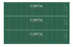 Athearn 16386 HO Scale 40' Low Cube Container Capital CLHU 3 Pack #2