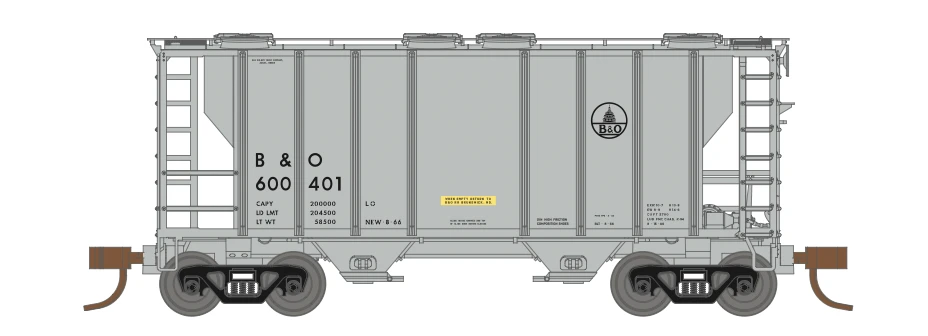 Athearn 17244 N Scale PS-2 2600 Covered Hopper Baltimore & Ohio B&O 600421