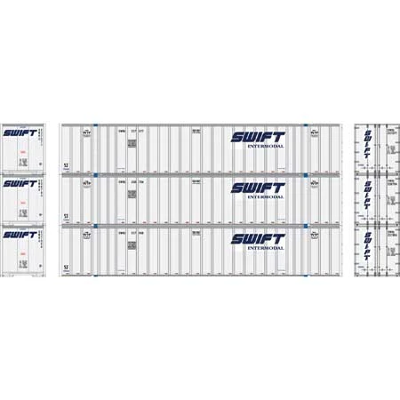 Athearn 17307 N Scale 53' Stoughton Intermodal Container Swift SWRU 3 Pack #2 - Image 2