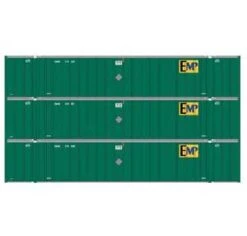 Athearn 17311 N Scale 53' Stoughton Intermodal Container EMP EMHU 3 Pack #2