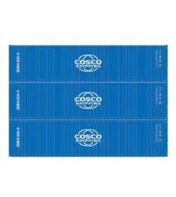Athearn 17436 N Scale 40' High Cube Container Cosco 3 Pack #1