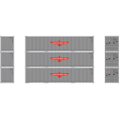 Athearn 17701 N Scale 40' Smooth Side Container APL 3 Pack - Image 2