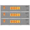 Athearn 17706 N Scale 40' Smooth Side Container OOCL 3 Pack