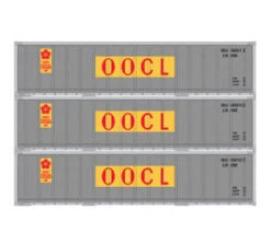 Athearn 17706 N Scale 40' Smooth Side Container OOCL 3 Pack