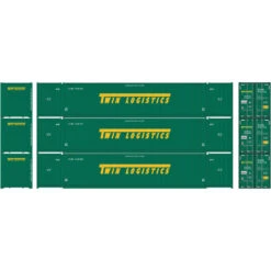 Athearn 17758 N Scale 53' CIMC Intermodal Container Twin Logistics 3-Pack