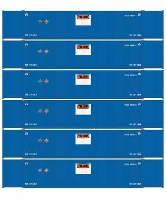 Athearn 18043 N Scale 53' CIMC Intermodal Container Yellow YRCU 6 Pack #2