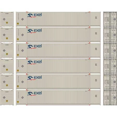 Athearn 18046 N Scale 53' CIMC Intermodal Container Exel EXLU 6 Pack #1 - Image 2