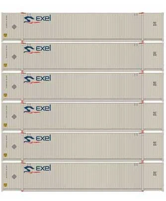 Athearn 18046 N Scale 53' CIMC Intermodal Container Exel EXLU 6 Pack #1