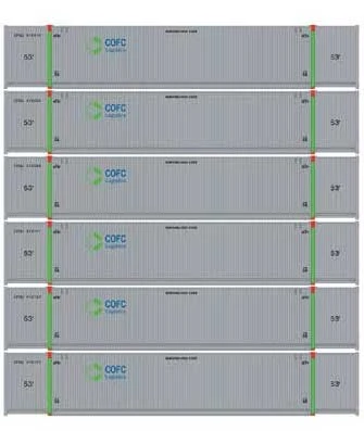 Athearn 18048 N Scale 53' CIMC Intermodal Container COFC Logitsics CFQU 6 Pack #1