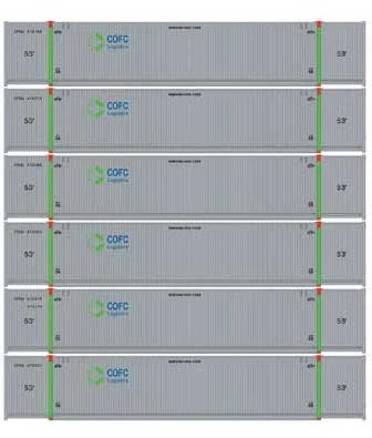 Athearn 18049 N Scale 53' CIMC Intermodal Container COFC Logitsics CFQU 6 Pack #2