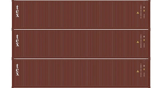 Athearn 20101 N Scale 40' Low Cube Container Textainer TGHU 3 Pack #2