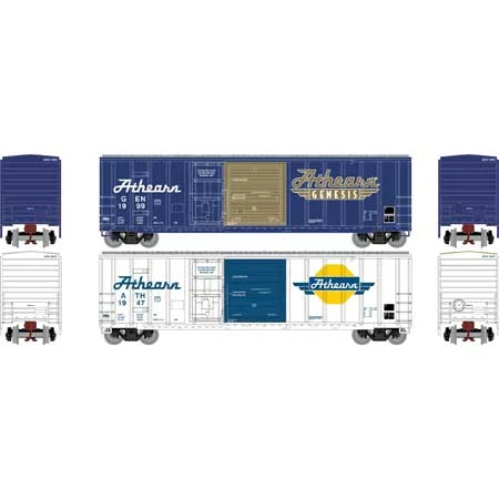 Athearn 24599 N Scale 50' FMC Combo Door Boxcar 2 Car Collector Set - Image 2