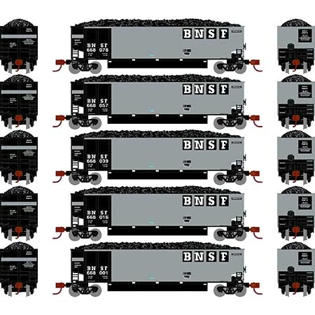 Athearn 25067 N Scale BethGon Coalporter BNSF 5 Pack #1 - Image 2