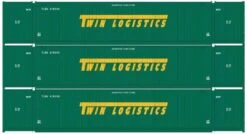 Athearn 26638 HO Scale 53' CIMC Intermodal Container Twin Logistics 3-Pack