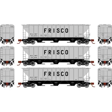Athearn 27409 N Scale PS 4427 Covered Hopper Frisco SLSF 3 Pack - Image 2