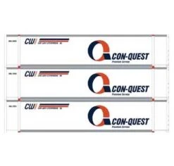 Athearn 27688 HO Scale 48' Container Con-Way Conquest CWIU #1 3 Pack