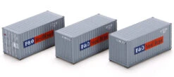 Athearn 27834 HO Scale 20' Intermodal Container 3-Pack P&O Nedlloyd PONU