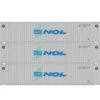 Athearn 28039 HO Scale 45' Container NOL NOLU #2 (Primed For Grime) 3 Pack