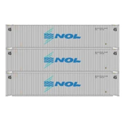 Athearn 28039 HO Scale 45' Container NOL NOLU #2 (Primed For Grime) 3 Pack