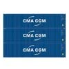 Athearn 28371 HO Scale 40' High Cube Container CMA-CGM ECMU 3 Pack