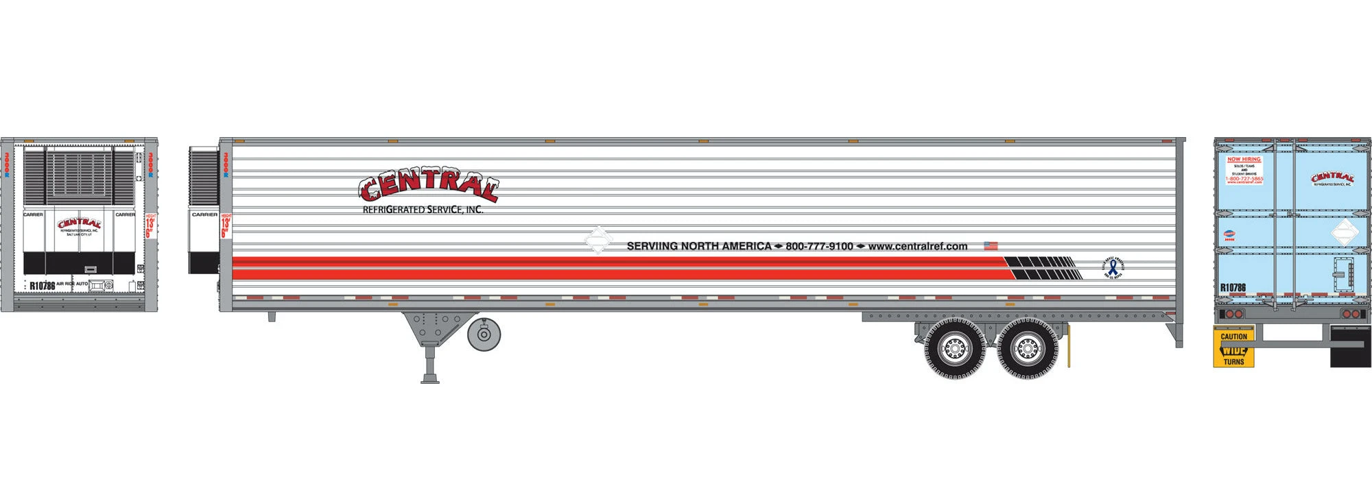 Athearn 28469 HO Scale 53' Reefer Trailer Central #3 - Image 2