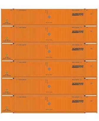 Athearn 28524 HO Scale 53' CIMC Intermodal Container Schneider SNLU 6 Pack #2