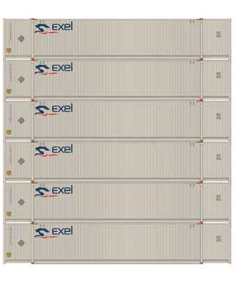 Athearn 28526 HO Scale 53' CIMC Intermodal Container Exel EXLU 6 Pack #2