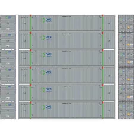 Athearn 28528 HO Scale 53' CIMC Intermodal Container COFC Logistics CFCQ 6 Pack #2 - Image 2