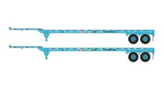 Athearn 28837 HO Scale 45' Container Chassis Maersk 2 Pack