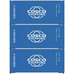 Athearn 28857 HO Scale 20' Intermodal Container 3-Pack Cosco