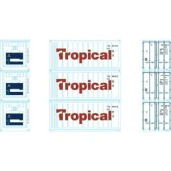 Athearn 28884 HO Scale 20' Intermodal Reefer Container Tropical TTRU 3-Pack